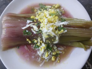 Celery Vinaigrette made with Dashi