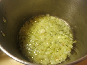risotto, cooking onions