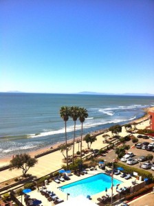 View of Pacific from Ventura, channel islands in background