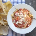 dried fresh pasta or "malfade" badly made with Tomato Butter Sauce