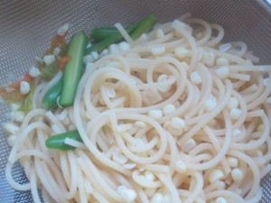 pasta with corn and zucchini
