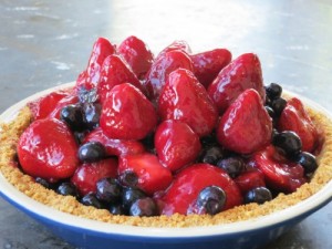 Raw Strawberry Blueberry Pie