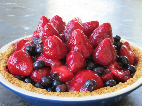 Raw Strawberry Blueberry Pie