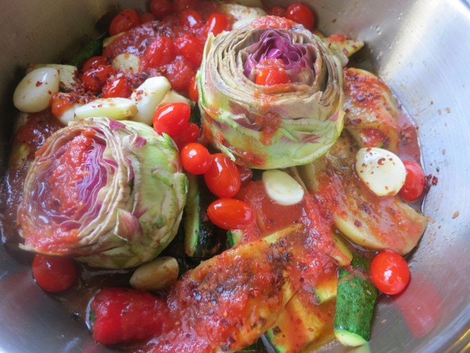 Summer Veg in Pressure Cooker