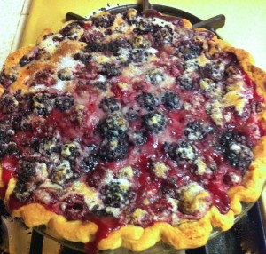 mixed berry sour cream pie