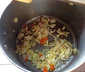 ginger, garlic, tumeric, shallot